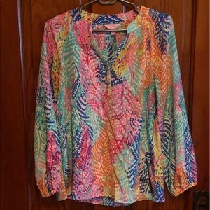 Lily Pulitzer long sleeve silk top